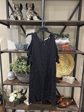 Soft Surroundings - ps Black Tie-Sleeve Cold Shoulder Dress - Brand Unknown